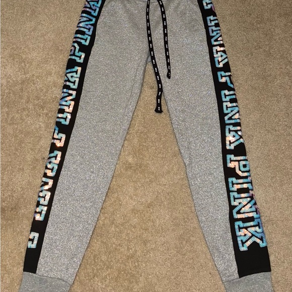 PINK Victoria's Secret Pants - PINK Victoria Secret Bling/Glitter Joggers HTF
